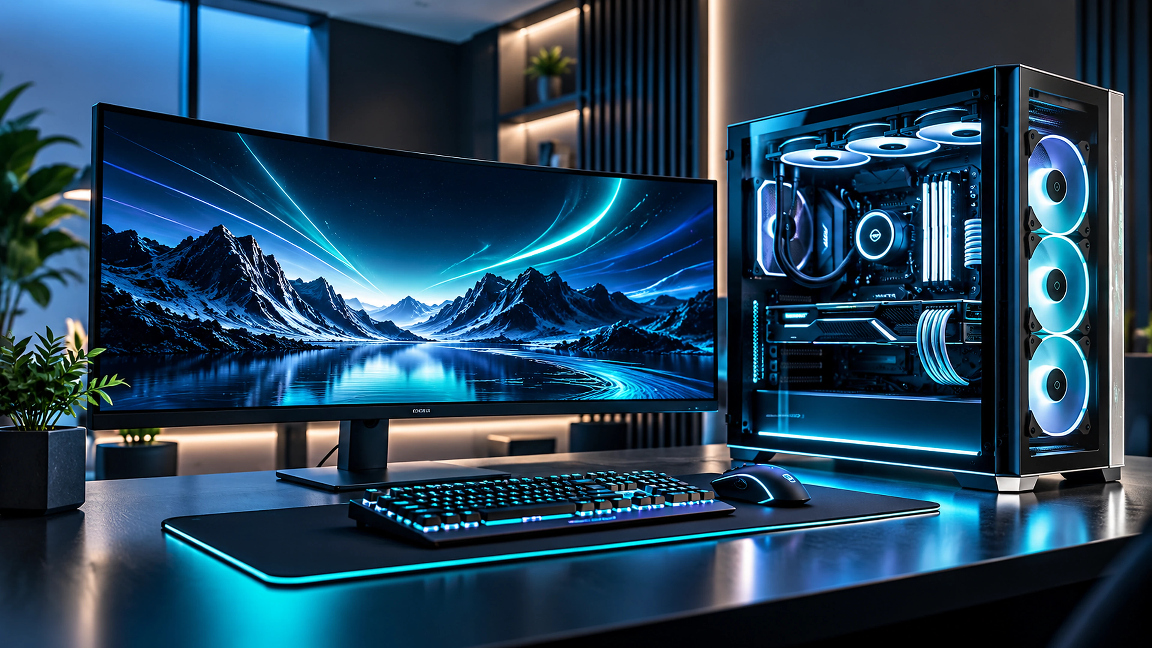 State-of-the-art gaming desktop with premium lighting